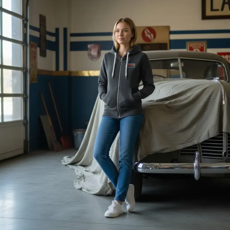 Sweat Vintage zippé Femme Vintage Mecanic